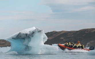 Gummibådstur på gletsjerlagunen Jökulsárlón